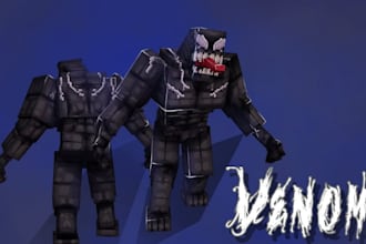create custom 3d minecraft mobs blockbench 3d model, bosses, textures, animation