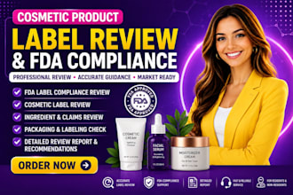 review product label for fda compliance and label review, cosmetic label review