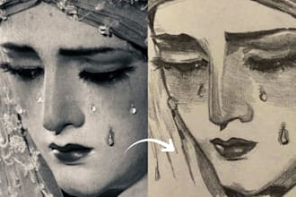 draw a custom graphite portrait from your photo in my style