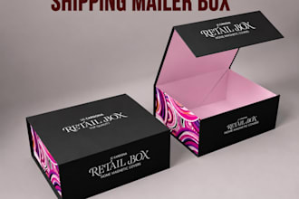design a custom straight tuck, tray and sleeve,  shipping box packaging