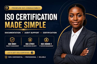 give iso 9001, 27001, 20001 documentation and certification