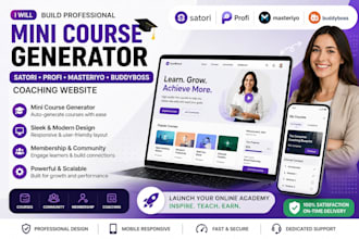 build mini course generator satori profi masteriyo buddyboss coaching website