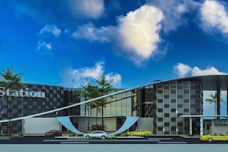 create a modern transportation hub, bus terminal and station design