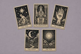design tarot card oracle spiritual card psychedelic deck gothic