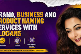 create brand name, business name, company name and brand slogans