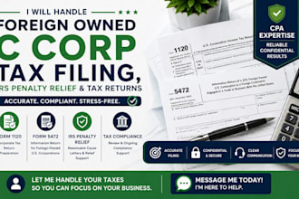 handle foreign owned c corp tax filing, irs penalty relief and tax returns