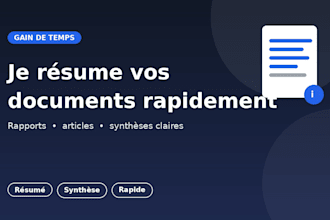 je vais résumer et synthétiser vos documents rapidement