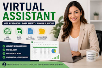 be your virtual assistant for web research and data entry