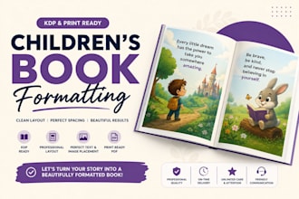 children book formatting paperback formatting ebook formatting kindle formatting