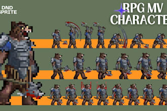 do rpg maker mv mz character animated sv battle sprite sheet pixel game vx ace