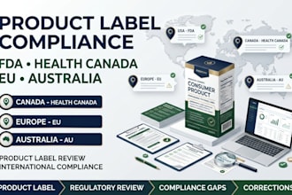 ensure your product label meets fda, health canada, eu, autralian compliance