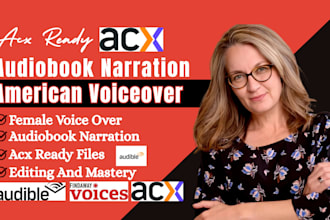 narrate and master fiction audiobook narration american female voiceover for acx