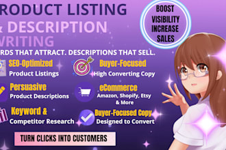 write SEO product descriptions and product listings