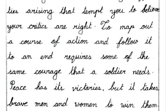write your text in clean cursive handwriting