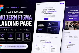 design a modern figma landing page for your business or brand
