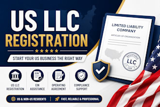 register a US llc and help with ein, documents and compliance