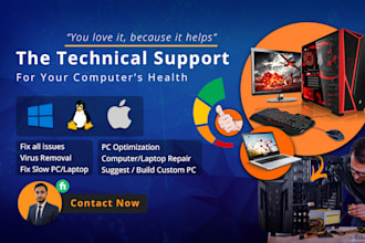 fix, repair any computer issue, speed up and optimize pc, remove malware