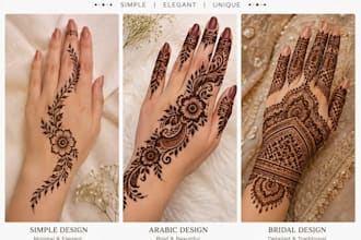 create beautiful and unique mehndi designs for you