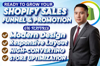 do shopify marketing, sales funnel, promotion and boost shopify sales