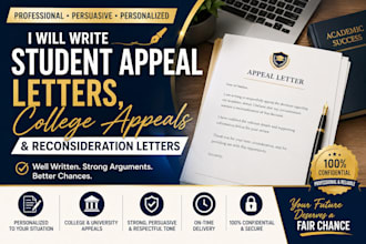 write professional student appeal letters, college appeals and reconsideration