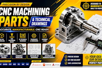 design cnc machined parts with precise engineering drawings