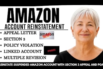 reinstate suspended amazon account with section 3 appeal and poa