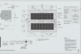 create photovoltaic permit drawings, rooftop pv layouts, string sizing and solar