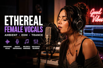 record ethereal female vocals for ambient, edm, trance, melody, electronic music