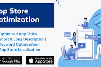 write an aso optimized app titles descriptions and localization