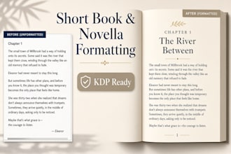 format your short book or novella for KDP and paperback