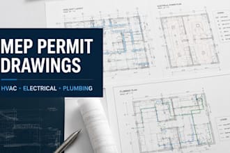 draft roof plan mep drawings for hvac electrical plumbing permits