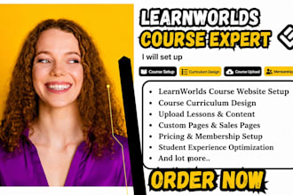 setup and manage learnworlds course upload learnworld course website curriculum