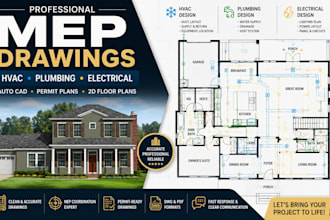 draft floor plan mep drawings for hvac electrical plumbing permit