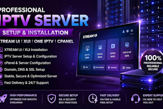 setup professional iptv server, xtreamui, xui one, iptv installation,cpanel