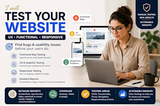 test your website for UX, functionality, usability and bugs