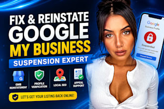 gmb reinstate, recover denied google my business  profile fix gmb suspension
