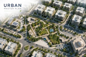 convert 2d plan to 3d masterplan,zoning tower building,cgi city landscape layout