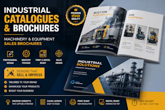 design industrial product catalogues, machinery and equipment sales brochures