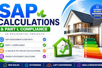 provide sap calculations, sap assessment, part l building regulations UK