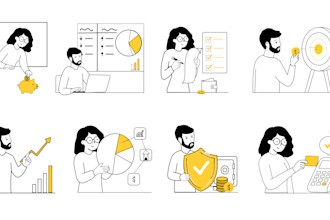 create unique minimalist vector illustrations