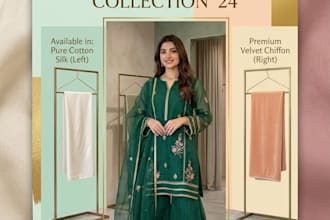 design professional clothing and shoes product ads