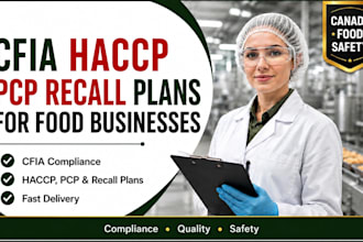 create cfia haccp pcp recall plans for food businesses