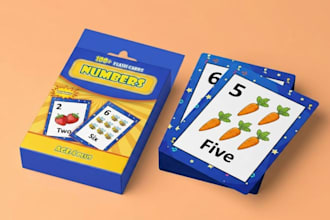 design custom educational flash cards for kids and  alphabet cards anki cards