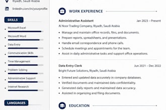create a professional CV resume in microsoft word
