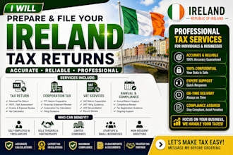 prepare and file ireland tax return, corporation tax and vat