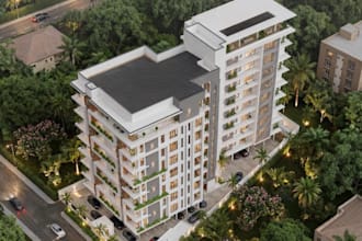 help investor remodel property exterior to modern style, modern apartment cgi