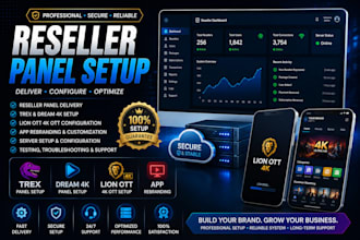 deliver reseller panel,trex, dream 4k,lion ott 4k ott, app rebranding