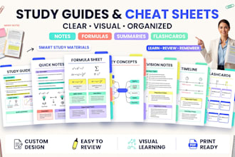 design study guides, cheat sheets and revision notes for students and educators