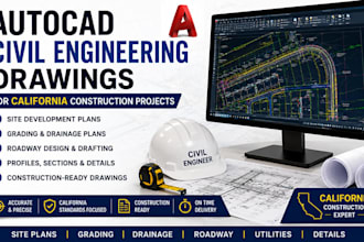 create autocad civil engineering drawings for california construction project