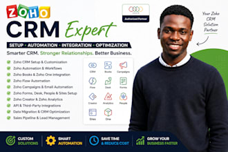 setup zoho CRM automation, integration, workflow, zoho books, campaigns, zendesk